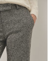 Pantalón recto tweed blanco y negro - Mujer | Roberto Verino