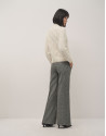 Black and white tweed straight pants - Woman | Roberto Verino