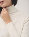 Light beige braided knitted jumper