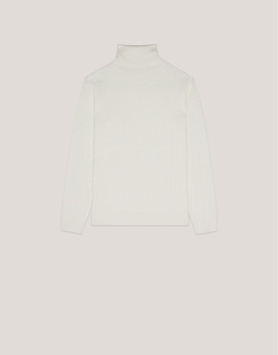 Light beige braided knitted jumper