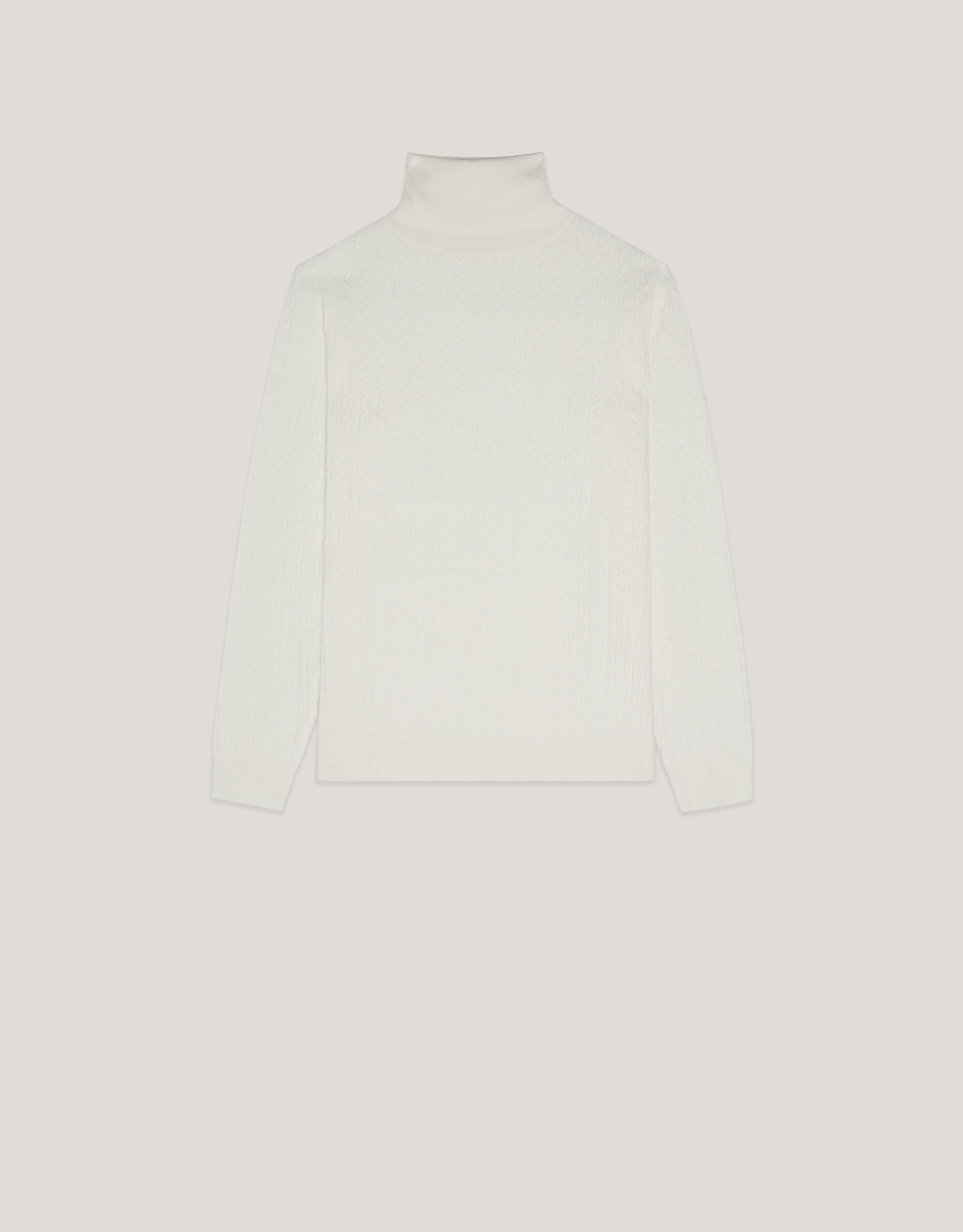 Light beige braided knitted jumper