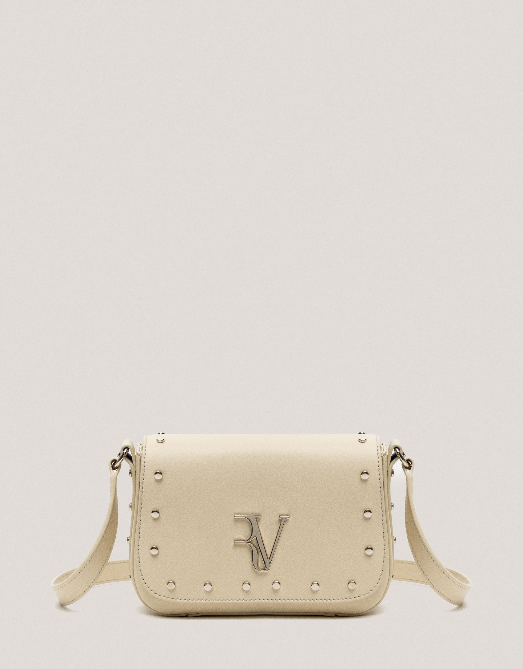 Beige leather Mini Mafalda shoulder bag