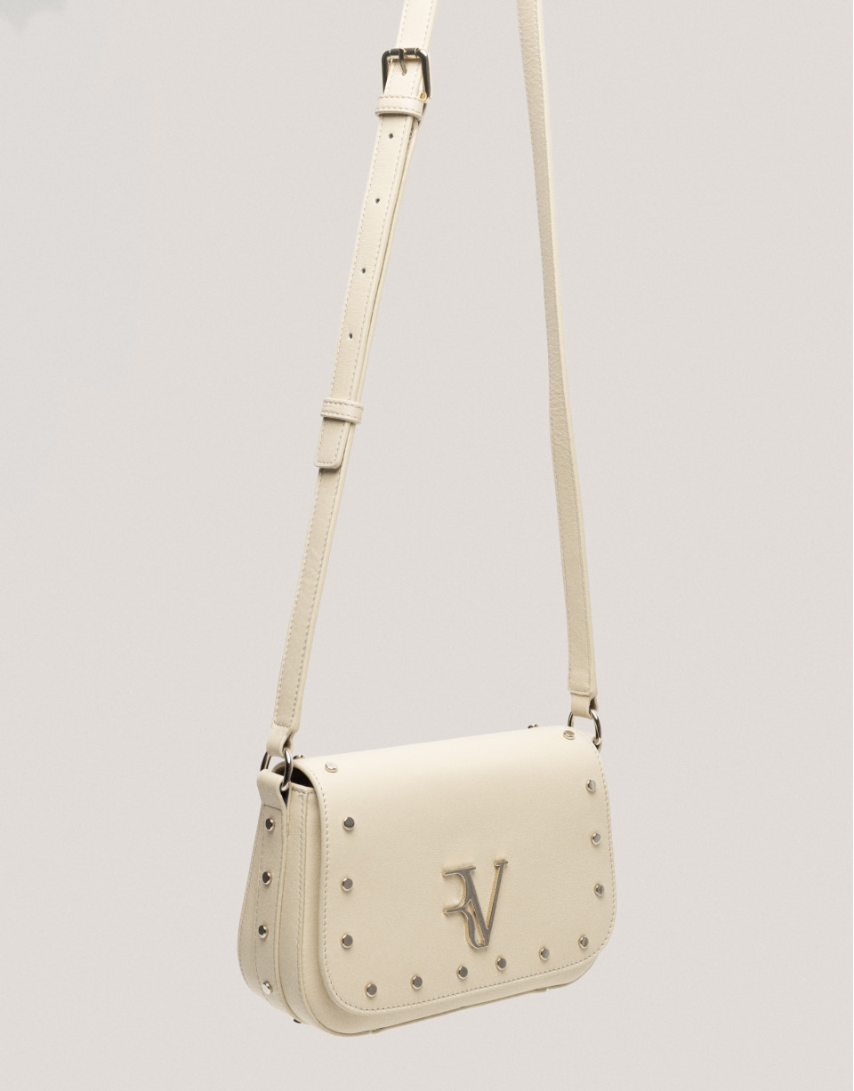 Beige leather Mini Mafalda shoulder bag