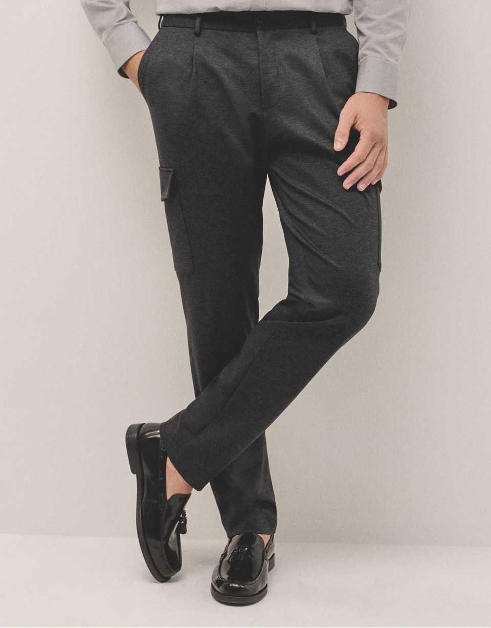 Pantalón cargo sarga gris oscuro - Hombre | Roberto Verino