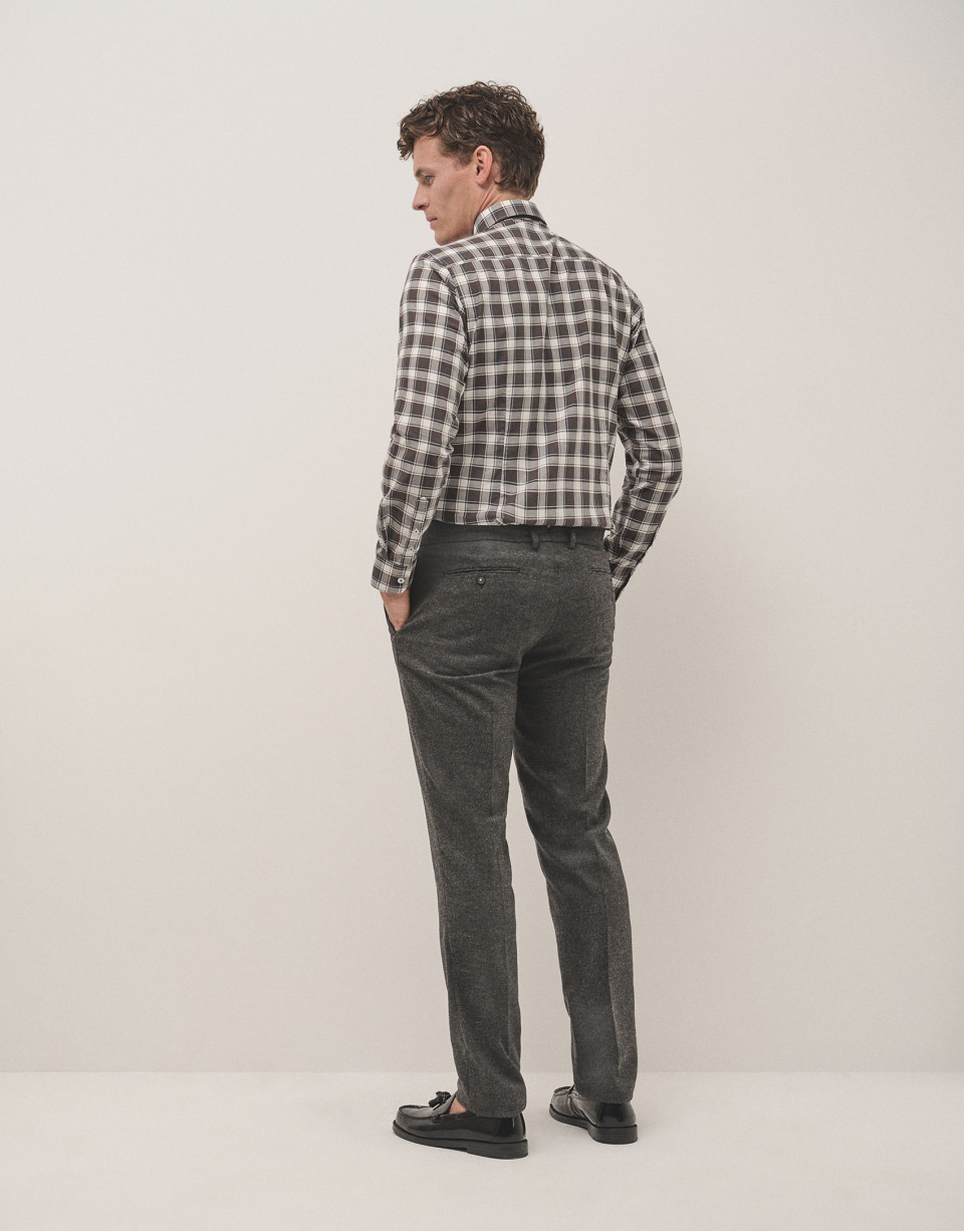 Charcoal grey wool trousers - Man - AW2024 | Roberto Verino