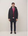 Long navy blue parka with quilted lining - Man | Roberto Verino