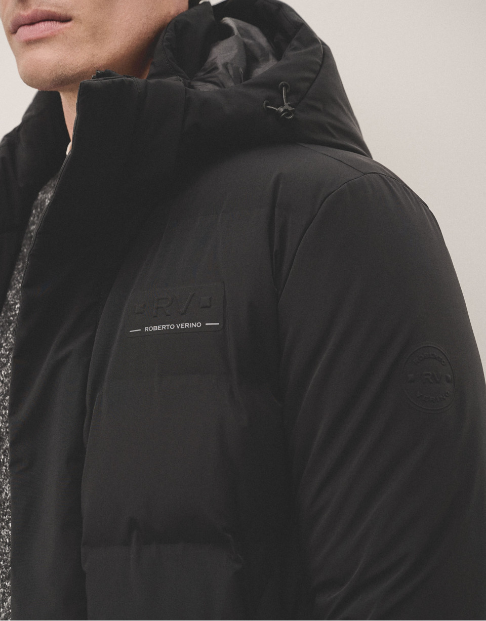 Long black quilted parka - Man - AW2024 | Roberto Verino