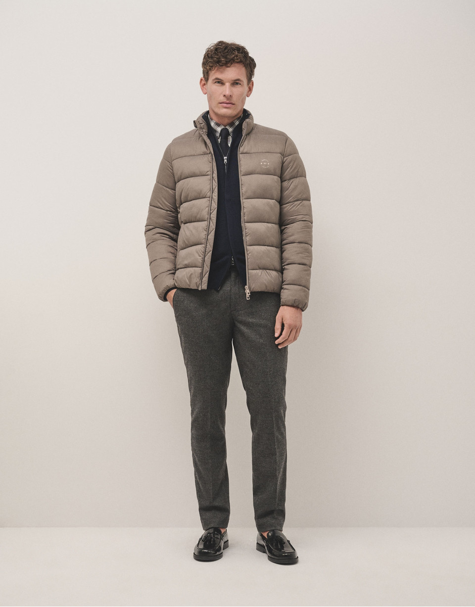 Dark mink quilted technical jacket - Man | Roberto Verino
