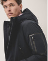Parka larga azul marino interior acolchado | Roberto Verino