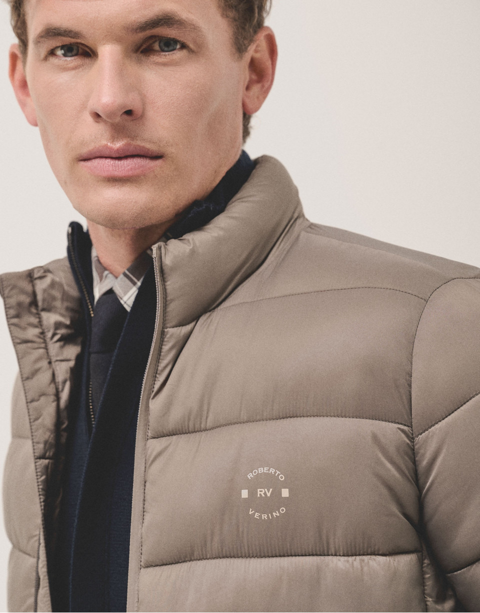 Dark mink quilted technical jacket - Man | Roberto Verino