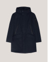 Parka larga azul marino interior acolchado | Roberto Verino