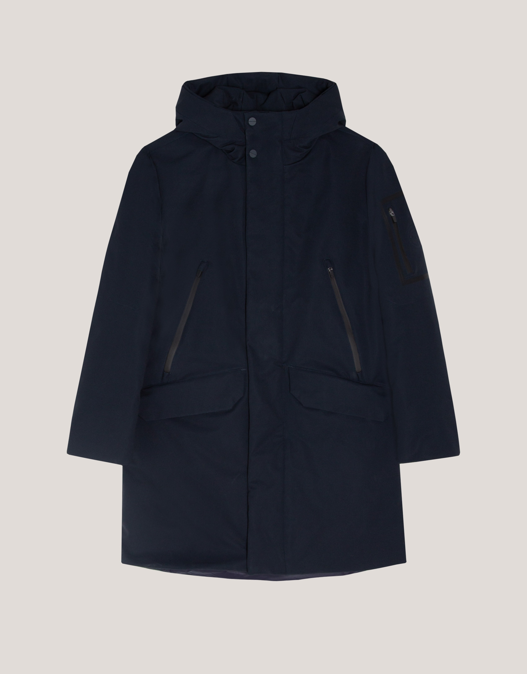 Parka larga azul marino interior acolchado | Roberto Verino