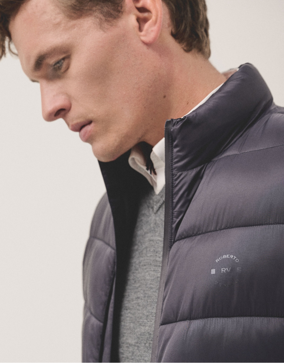 Navy blue quilted technical jacket - Man | Roberto Verino