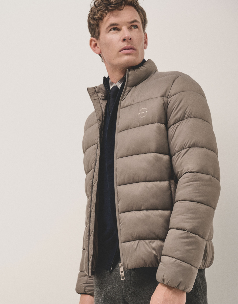 Dark mink quilted technical jacket - Man | Roberto Verino