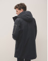 Long navy blue parka with quilted lining - Man | Roberto Verino