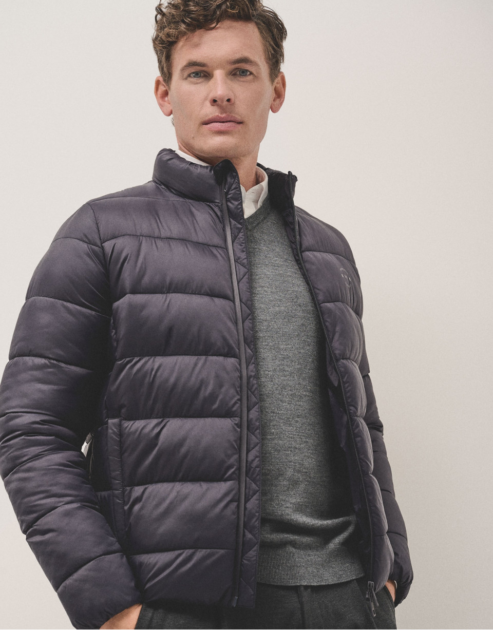 Navy blue quilted technical jacket - Man | Roberto Verino