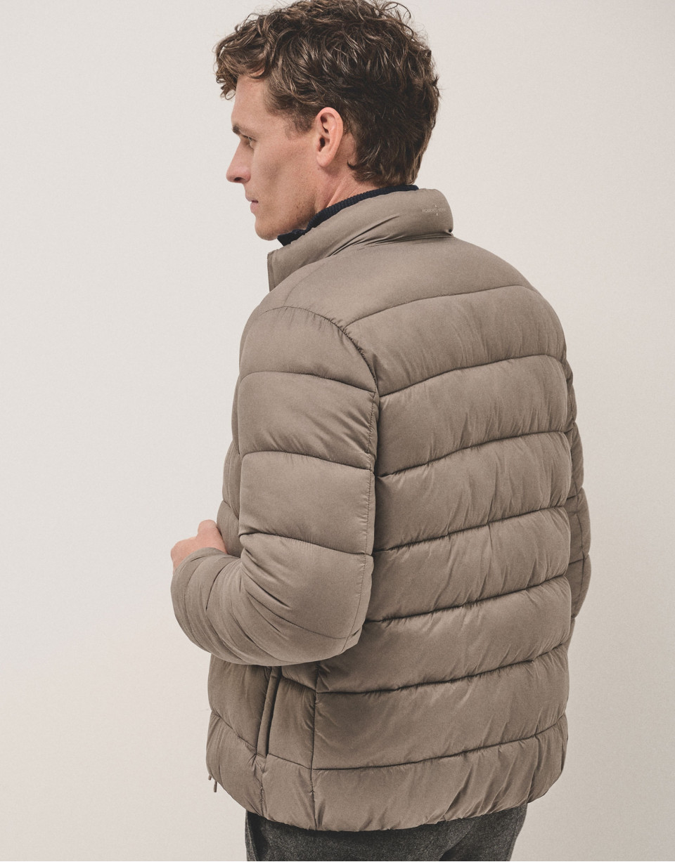Dark mink quilted technical jacket - Man | Roberto Verino