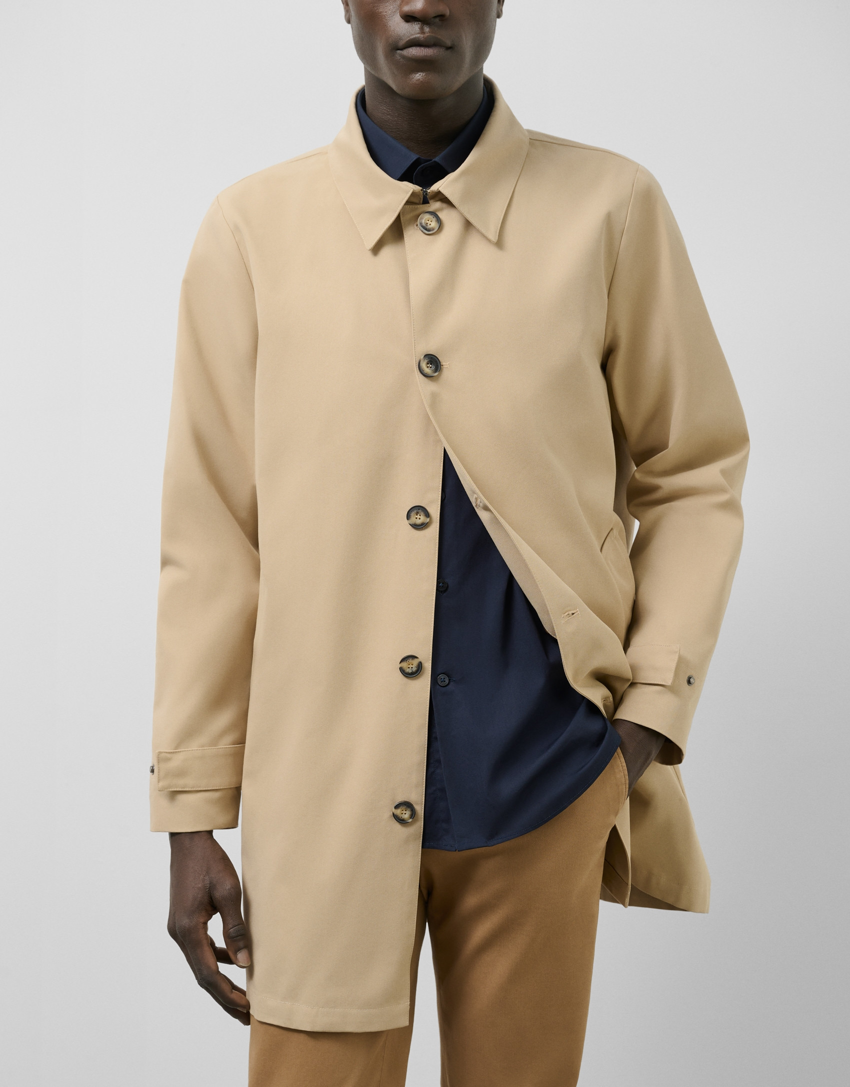 Beige technical cotton gabardine - Man - SS2025 | Roberto Verino