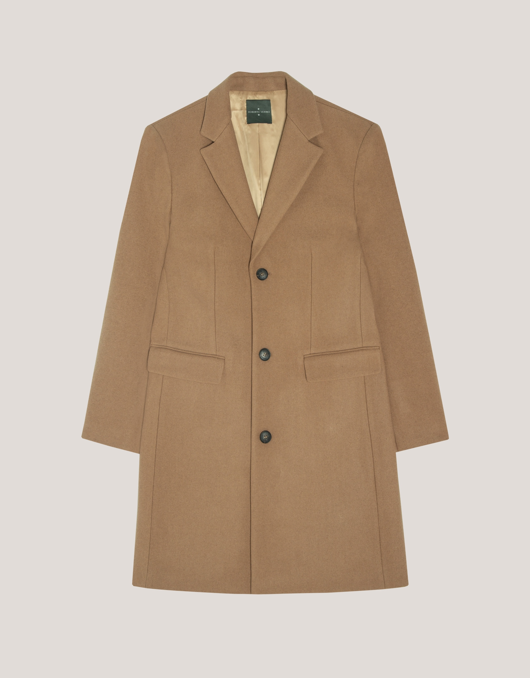 Camel wool cloth coat - Man - AW2024 | Roberto Verino