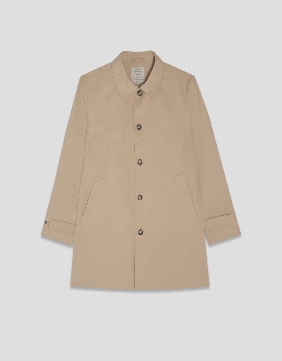 Gabardina algodón técnico beige - Hombre | Roberto Verino
