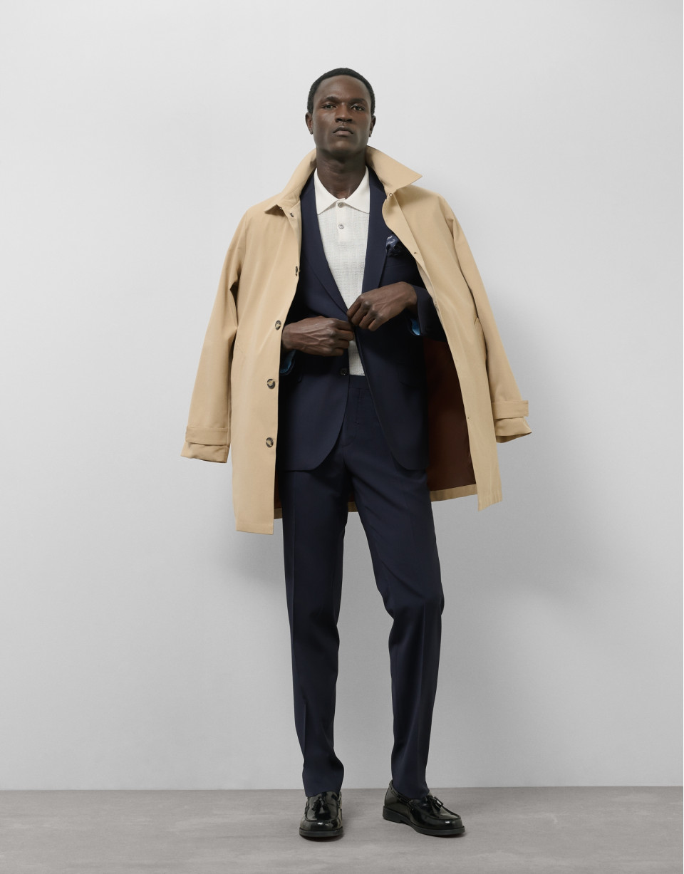 Beige technical cotton gabardine - Man - SS2025 | Roberto Verino