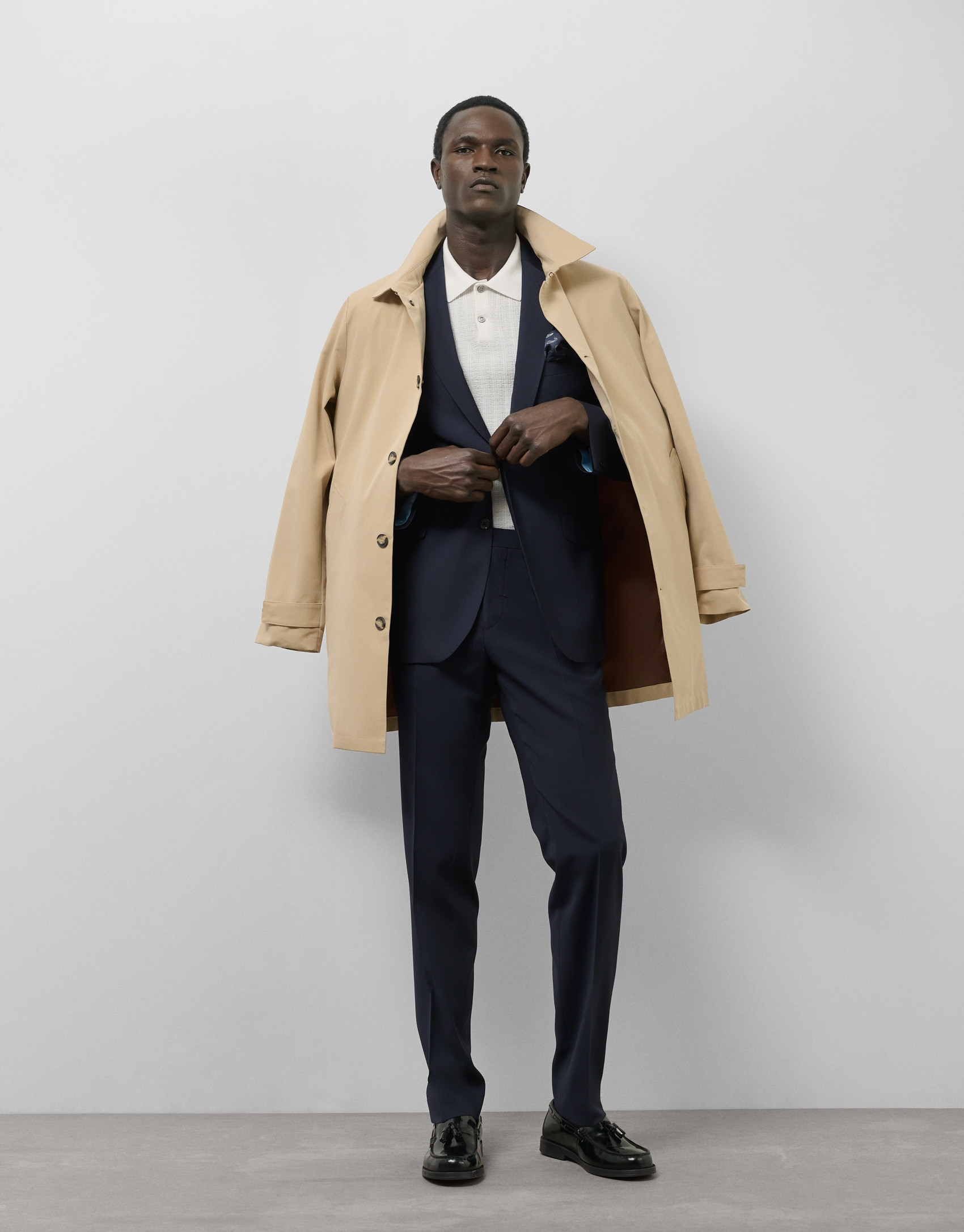 Gabardina algodón técnico beige - Hombre | Roberto Verino