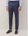 Traje half canvas slim fit lana fresca falso liso marino