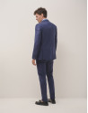 Traje half canvas slim fit lana fresca falso liso marino