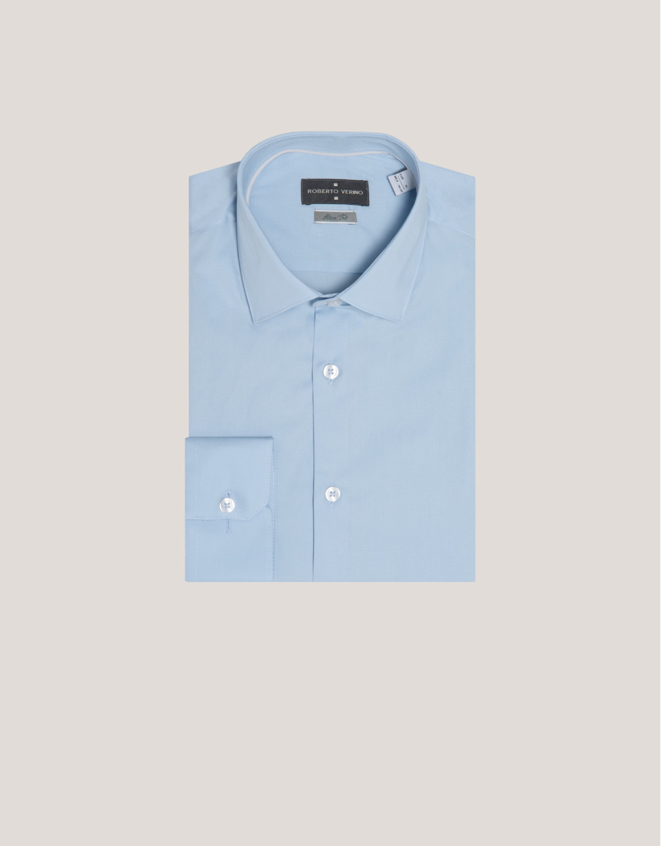 Light blue slim fit dress shirt - Man - AW2024 | Roberto Verino