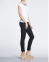 White cotton top with rhinestone collar