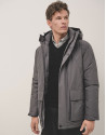 Gray four-pocket technical parka - Man - AW2024 | Roberto Verino
