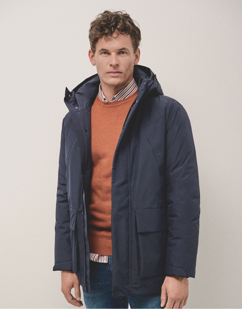 Parka técnica azul marino cuatro bolsillos | Roberto Verino
