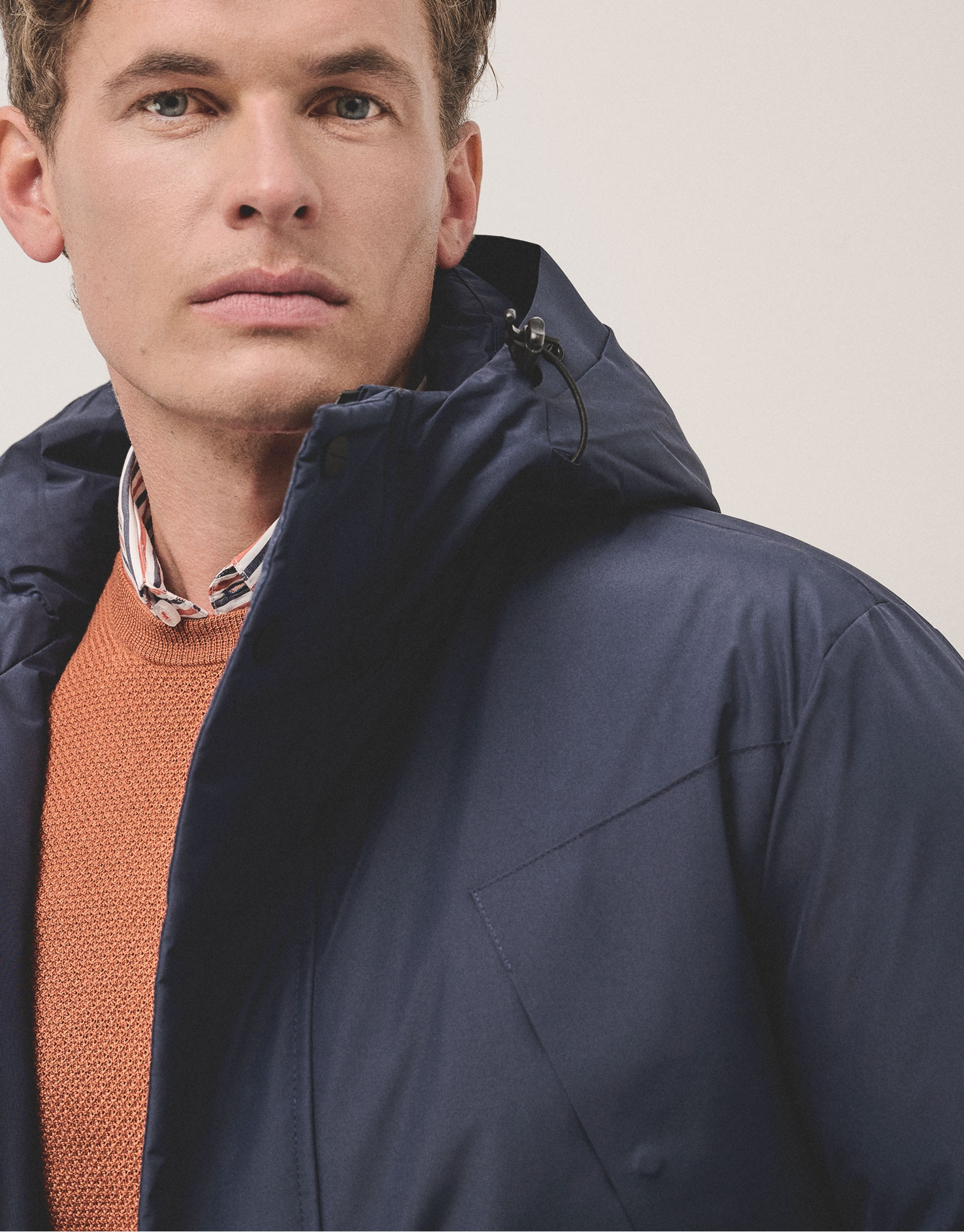 Navy blue four-pocket technical parka - Man | Roberto Verino
