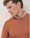 Burnt orange structured wool sweater - Man | Roberto Verino