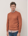 Burnt orange structured wool sweater - Man | Roberto Verino