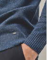 Blue melange sweater with turtle neck - Man | Roberto Verino