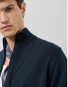 Plain navy blue zipped jacket - Man - SS2025 | Roberto Verino