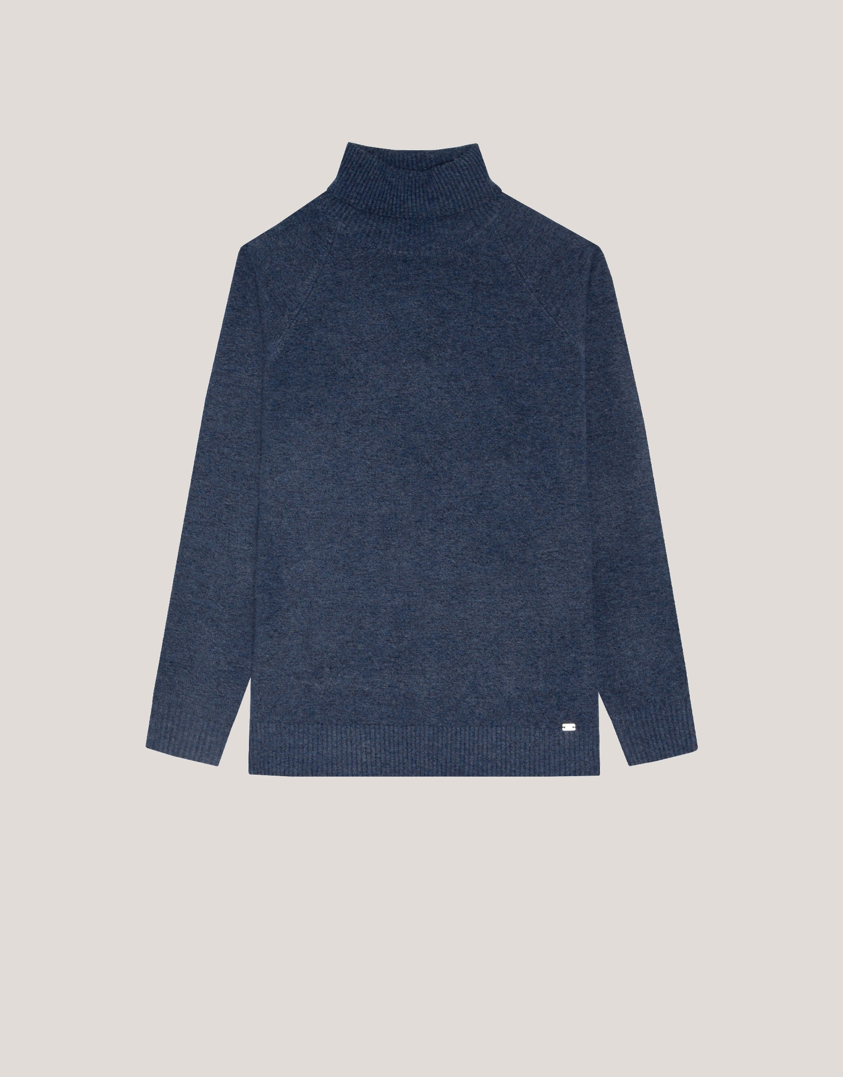 Blue melange sweater with turtle neck - Man | Roberto Verino