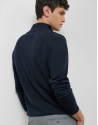 Plain navy blue zipped jacket - Man - SS2025 | Roberto Verino