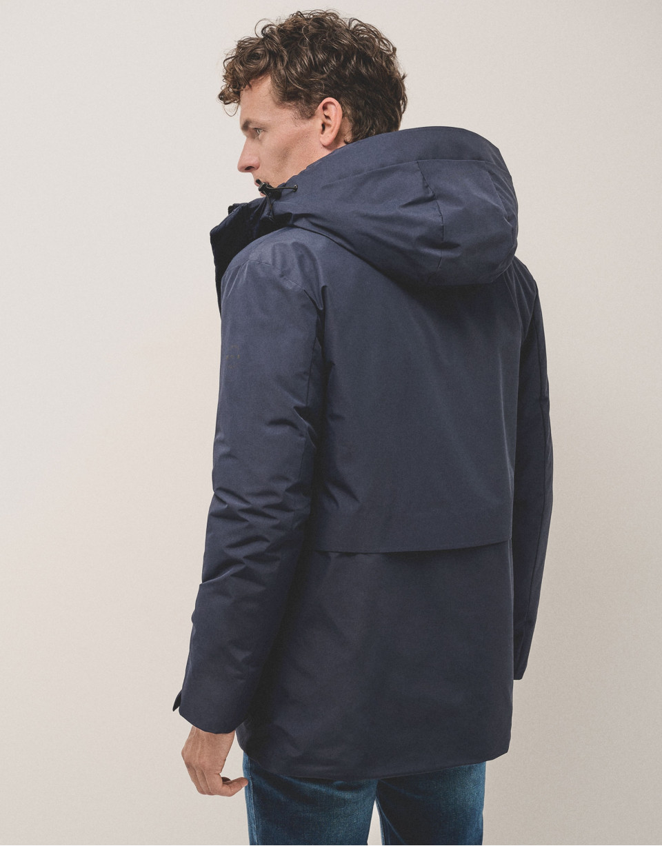 Navy blue four-pocket technical parka - Man | Roberto Verino