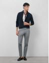 Plain navy blue zipped jacket - Man - SS2025 | Roberto Verino