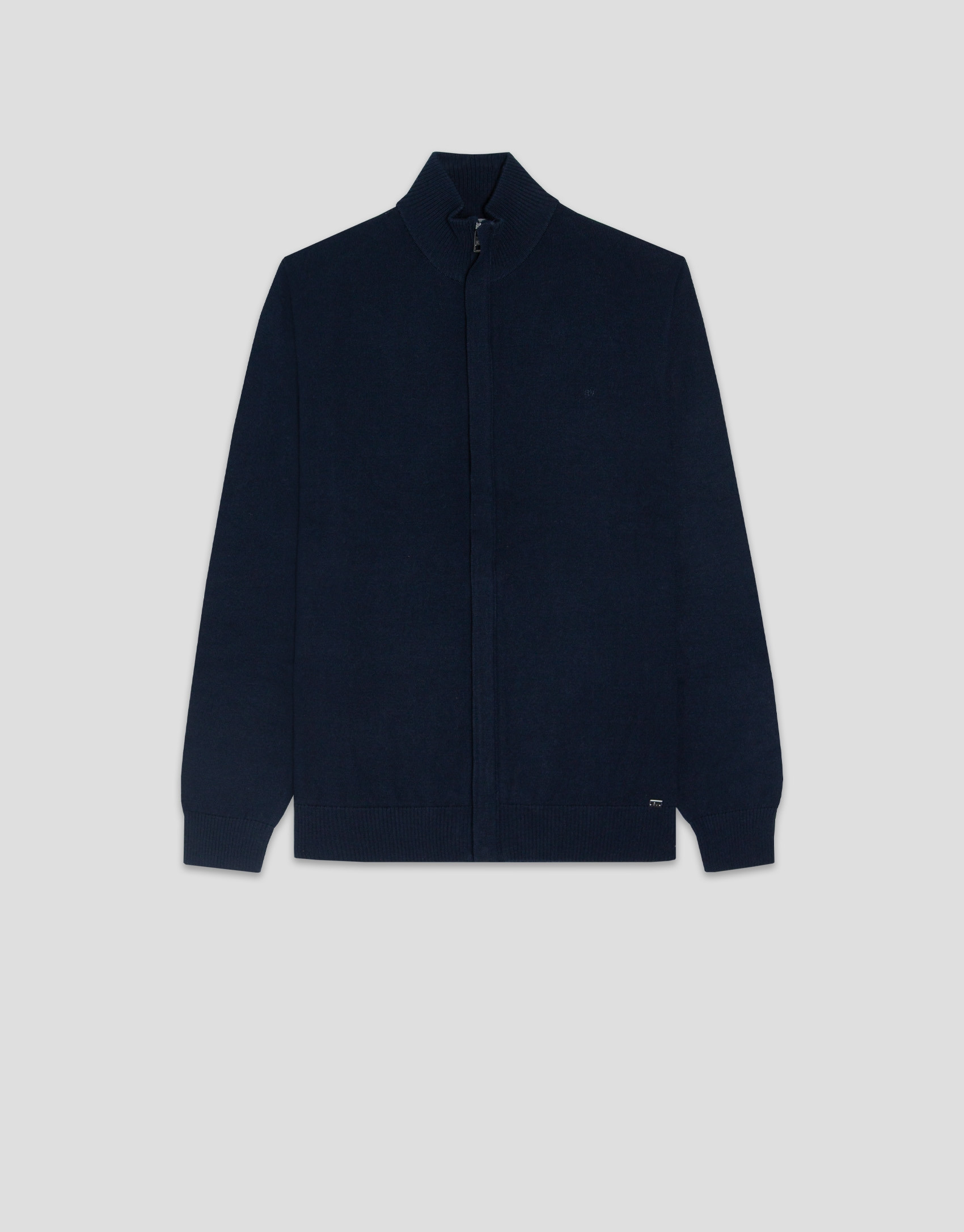 Plain navy blue zipped jacket - Man - SS2025 | Roberto Verino