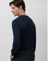 Navy blue wool sweater with V-neck - Mid Season | Roberto Verino