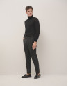 Black dress trousers with turn-up hem