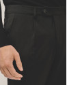 Black dress trousers with turn-up hem