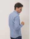Blue dots print sport slim shirt