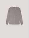 V-neck cardigan knitted wool grey