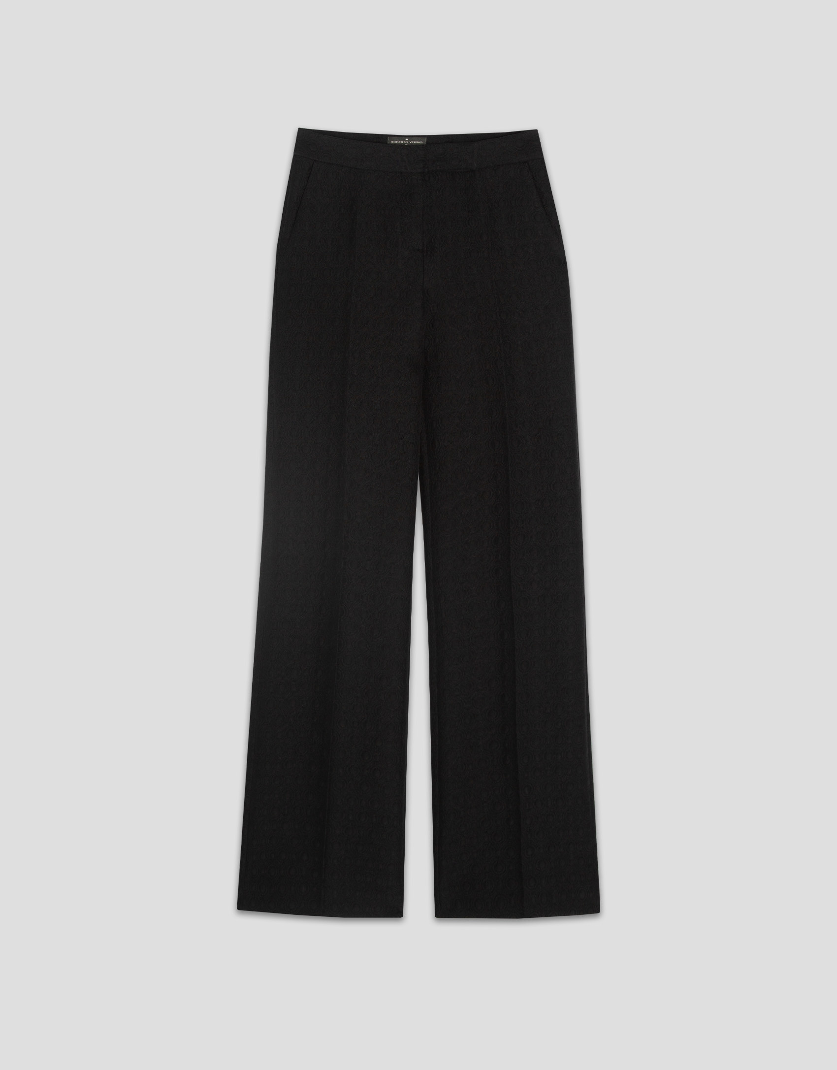 Pantalón recto fantasía relieve negro