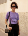 Black leather Mini Mafalda shoulder bag