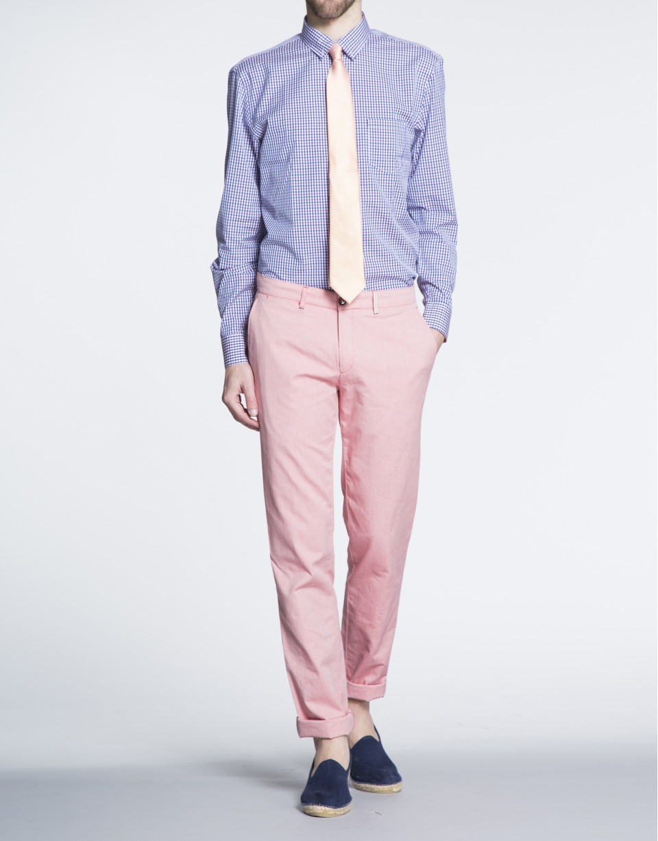 Coral colour Oxford sports pants 